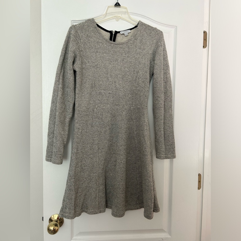 Fit and flair black and grey dress